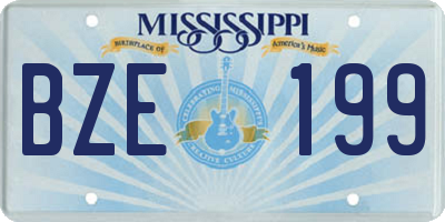MS license plate BZE199