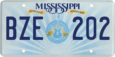 MS license plate BZE202