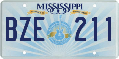 MS license plate BZE211