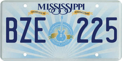 MS license plate BZE225