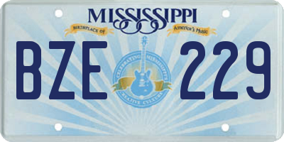 MS license plate BZE229