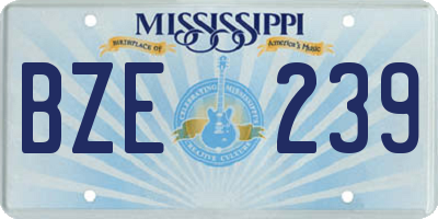 MS license plate BZE239
