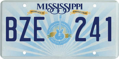 MS license plate BZE241