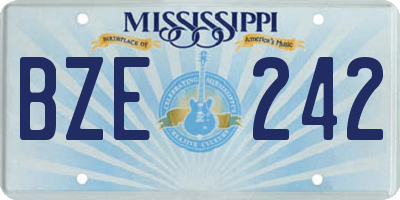 MS license plate BZE242