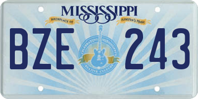 MS license plate BZE243