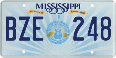 MS license plate BZE248