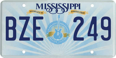 MS license plate BZE249