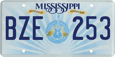 MS license plate BZE253