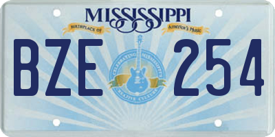 MS license plate BZE254