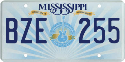 MS license plate BZE255