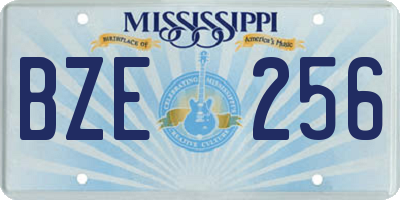 MS license plate BZE256