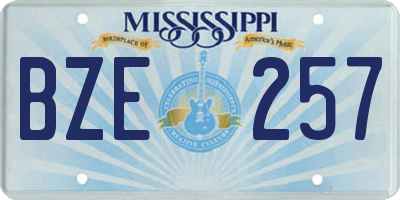 MS license plate BZE257