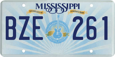 MS license plate BZE261