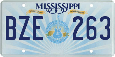 MS license plate BZE263