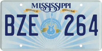 MS license plate BZE264