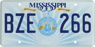 MS license plate BZE266
