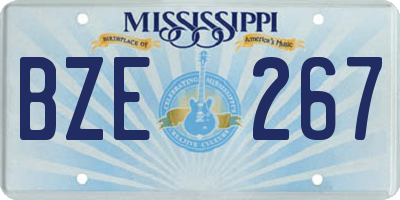 MS license plate BZE267