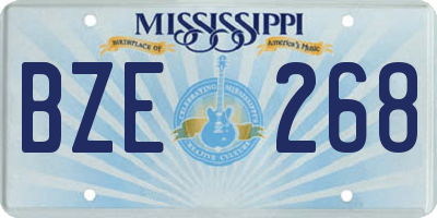 MS license plate BZE268