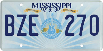 MS license plate BZE270