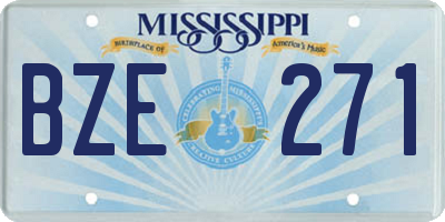MS license plate BZE271