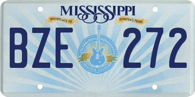 MS license plate BZE272