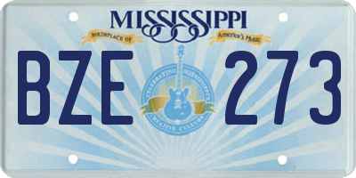 MS license plate BZE273