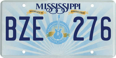 MS license plate BZE276