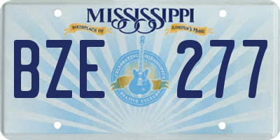 MS license plate BZE277