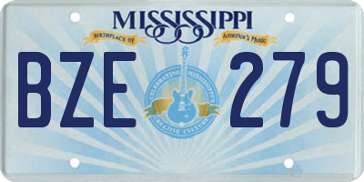 MS license plate BZE279