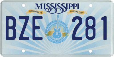 MS license plate BZE281