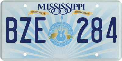 MS license plate BZE284