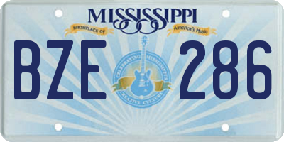 MS license plate BZE286