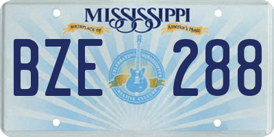MS license plate BZE288