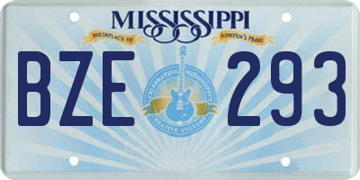MS license plate BZE293