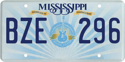 MS license plate BZE296