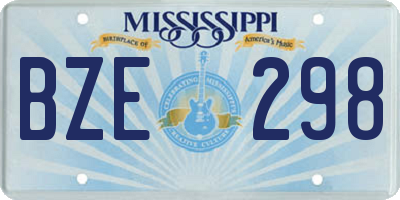 MS license plate BZE298
