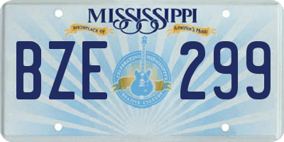 MS license plate BZE299
