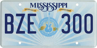 MS license plate BZE300