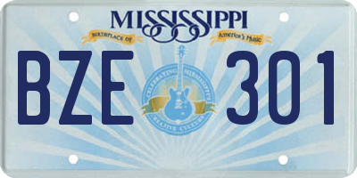 MS license plate BZE301