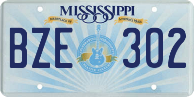 MS license plate BZE302