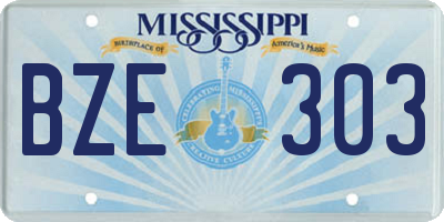 MS license plate BZE303