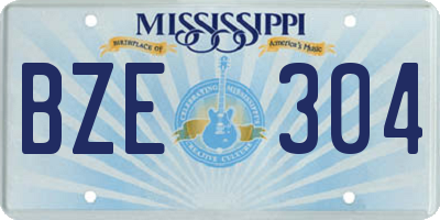 MS license plate BZE304
