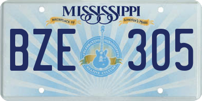 MS license plate BZE305