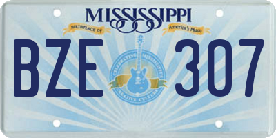 MS license plate BZE307