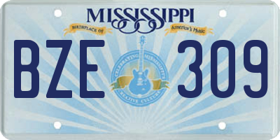 MS license plate BZE309