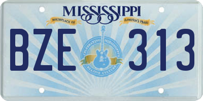 MS license plate BZE313