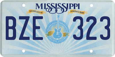 MS license plate BZE323