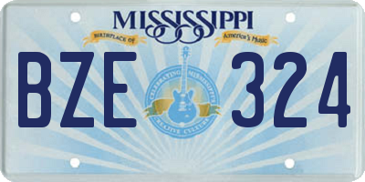 MS license plate BZE324