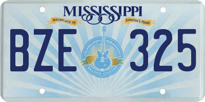 MS license plate BZE325