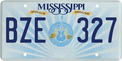 MS license plate BZE327
